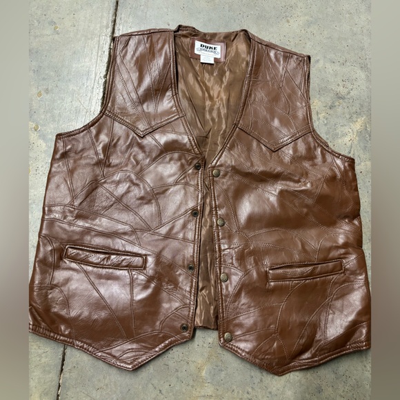 Haband Brown Leather Vest - Picture 1 of 5